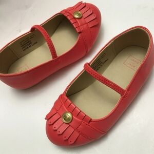 NWT Janie and Jack Coral Ballet Flats Size 7 Girls Easter Dress Shoes NEW